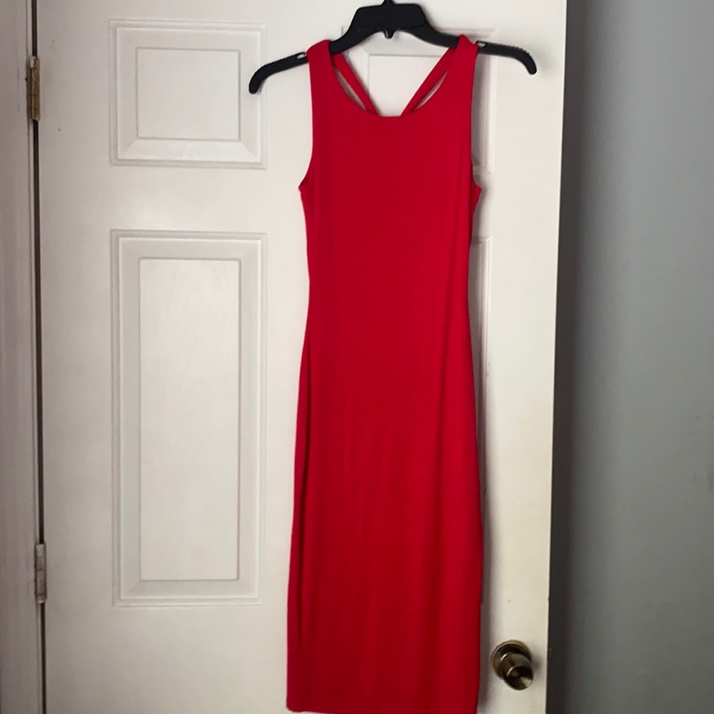 long tight red dress